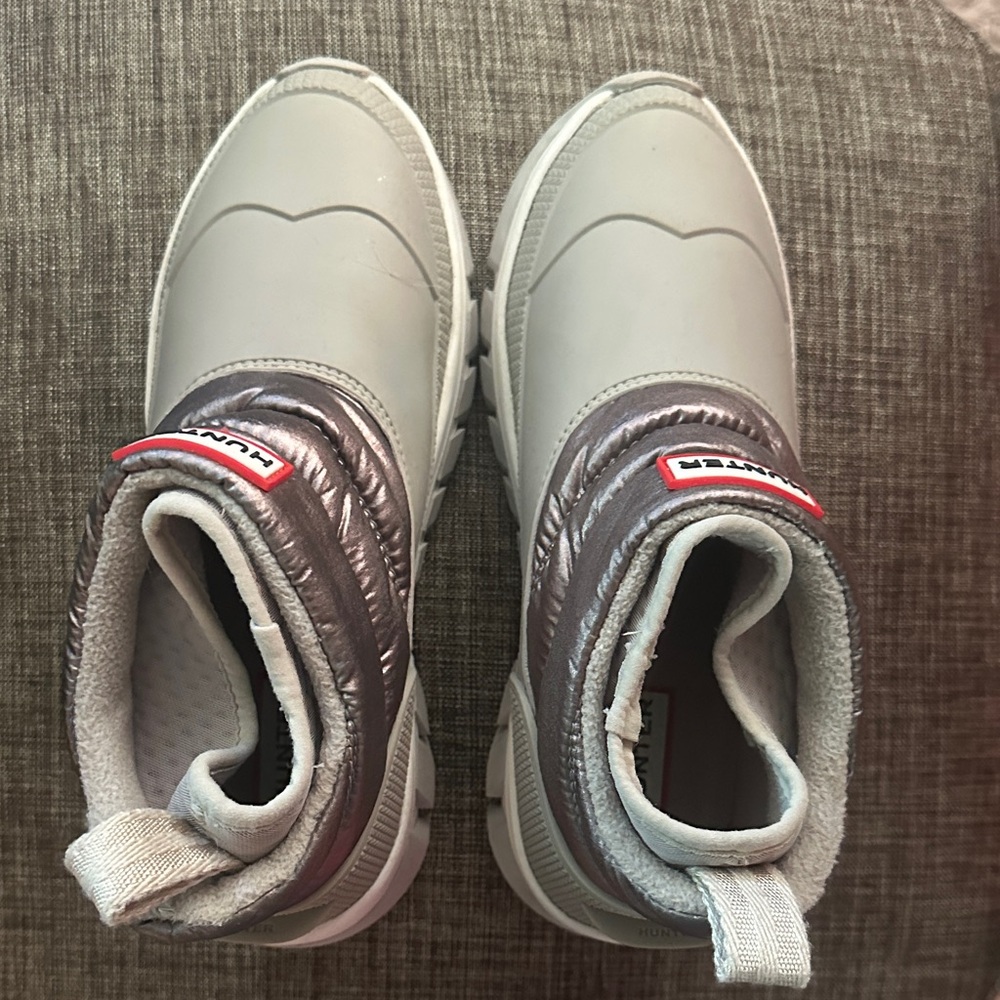 Hunter Metallic Gray Slip-On Boots